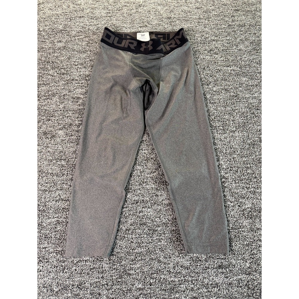 Under Armour HeatGear 3/4 Compression Tights Mens Medium Gray Mid Rise Slim Fit